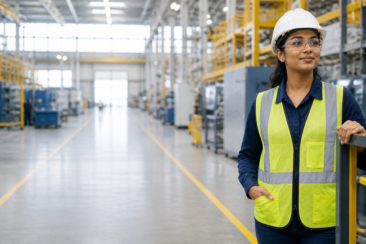 Confident skilled worker on a modern Canadian manufacturing floor